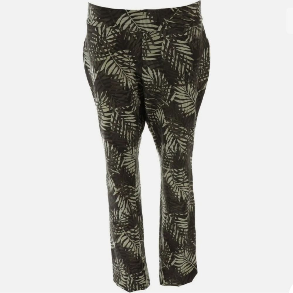 Lands' End Women's Tropical Palm Starfish Slim Leg Leggings Size Medium Petite - Picture 6 of 15